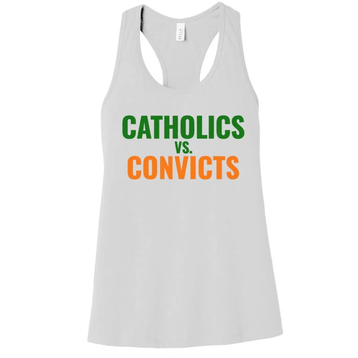 Classic Catholics Vs Convicts 1988 Women's Racerback Tank