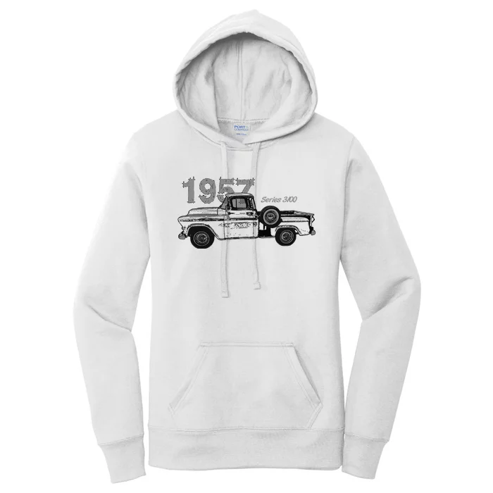 Classic Car Vintage Trucks 1957 Pick Up Truck Series 3100 Women's Pullover Hoodie