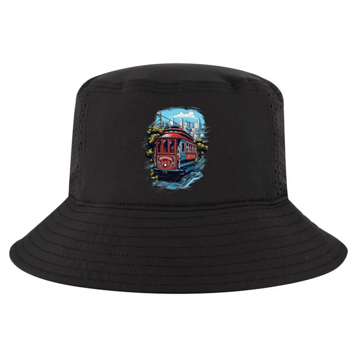 California City View San Francisco Cable Car Sf Sightseeing Cool Comfort Performance Bucket Hat