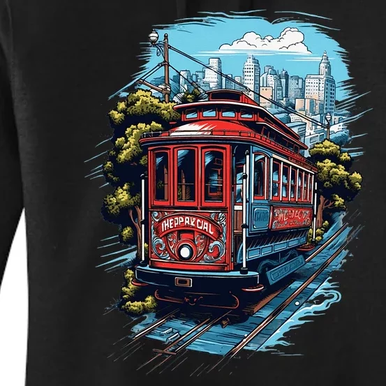 California City View San Francisco Cable Car Sf Sightseeing Women's Pullover Hoodie