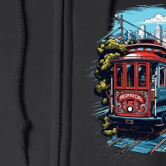 California City View San Francisco Cable Car Sf Sightseeing Full Zip Hoodie