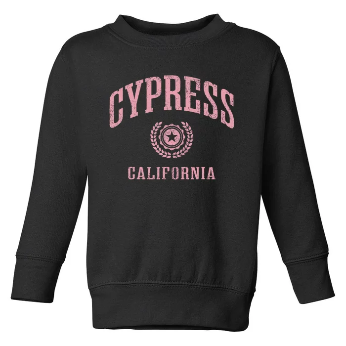 Cypress Ca Vintage College Sports Design Toddler Sweatshirt