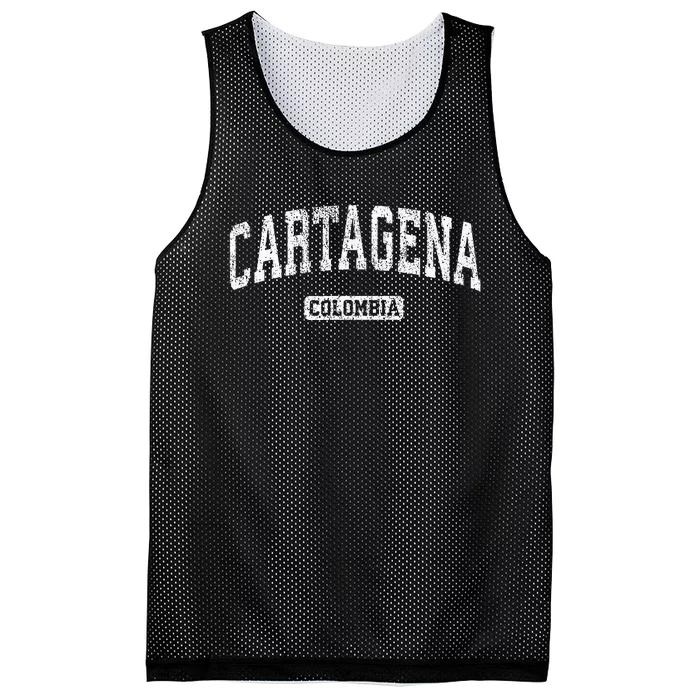 Cartagena Colombia Vintage Sports Mesh Reversible Basketball Jersey Tank