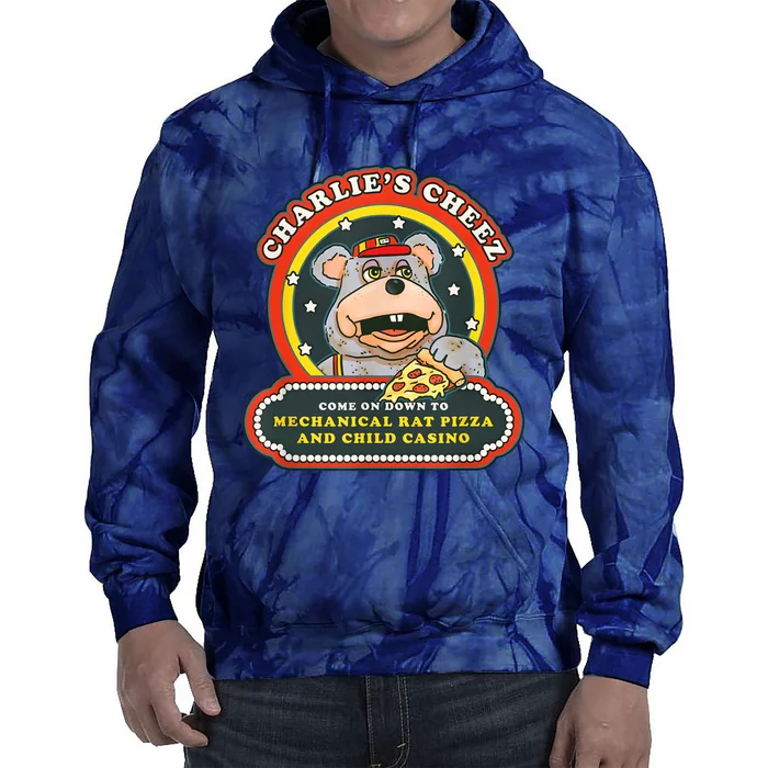 Charlies Cheez Vintage Mechanical Rat Pizza And Child Casino Funny Mouse Tie Dye Hoodie