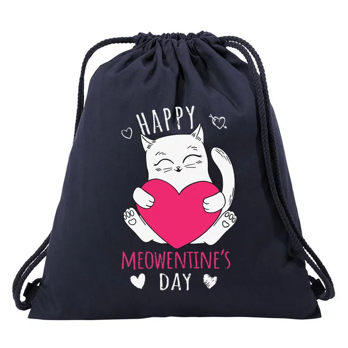 Cute Cat Valentines Day Outfit For Funny Or Kitty Drawstring Bag