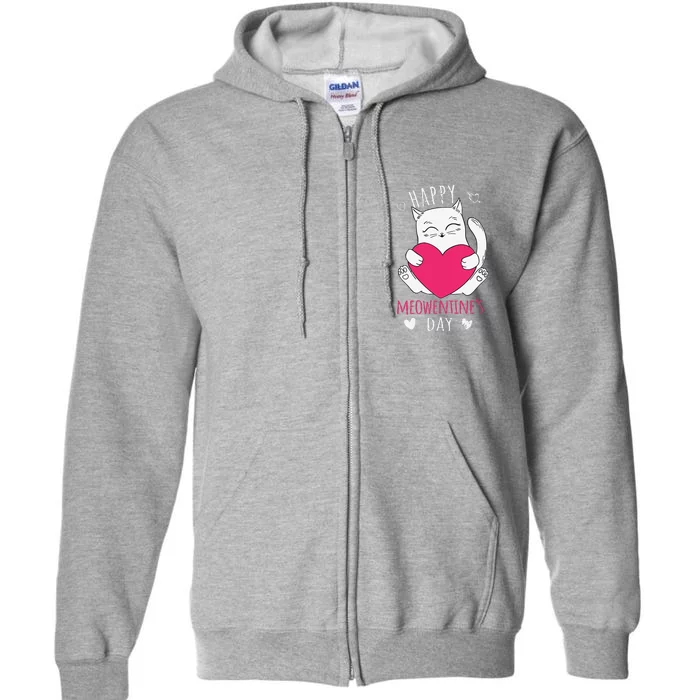 Cute Cat Valentines Day Outfit For Funny Or Kitty Full Zip Hoodie