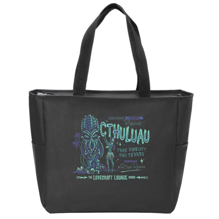 Cthuluau Color Variation Kthulhu Retro Tiki Bar Hawaiian Zip Tote Bag