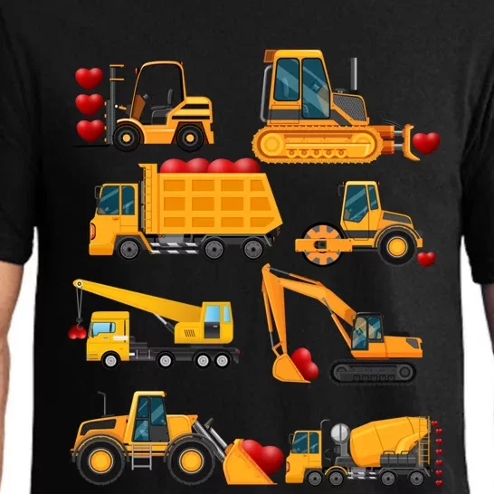 Cute Construction Vehicle Valentine's Day Truck Gift Pajama Set