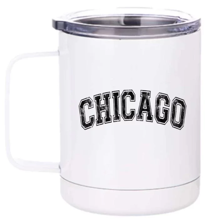 Chicago Classic Vintage I Illinois State Gift Cool Gift Front & Back 12oz Stainless Steel Tumbler Cup