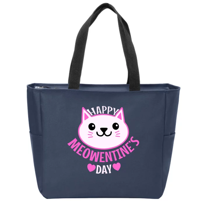 Cute Cat Valentines Day For Girl Kitty Quote Zip Tote Bag