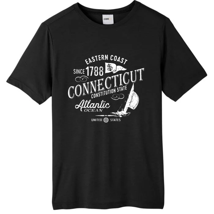 Connecticut Ct Vintage Nautical Sailing Design ChromaSoft Performance T-Shirt