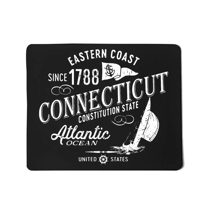 Connecticut Ct Vintage Nautical Sailing Design Mousepad