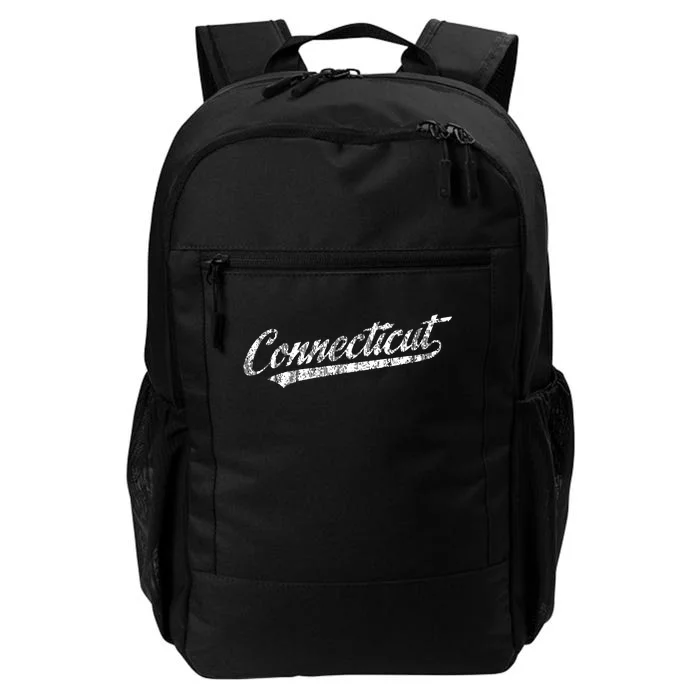 Connecticut Ct Vintage Sports Script Retro Daily Commute Backpack