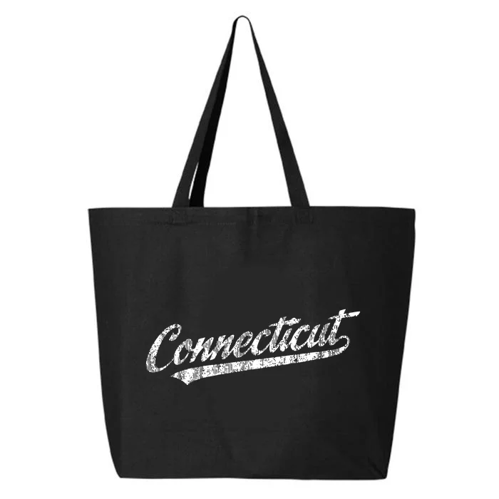 Connecticut Ct Vintage Sports Script Retro 25L Jumbo Tote