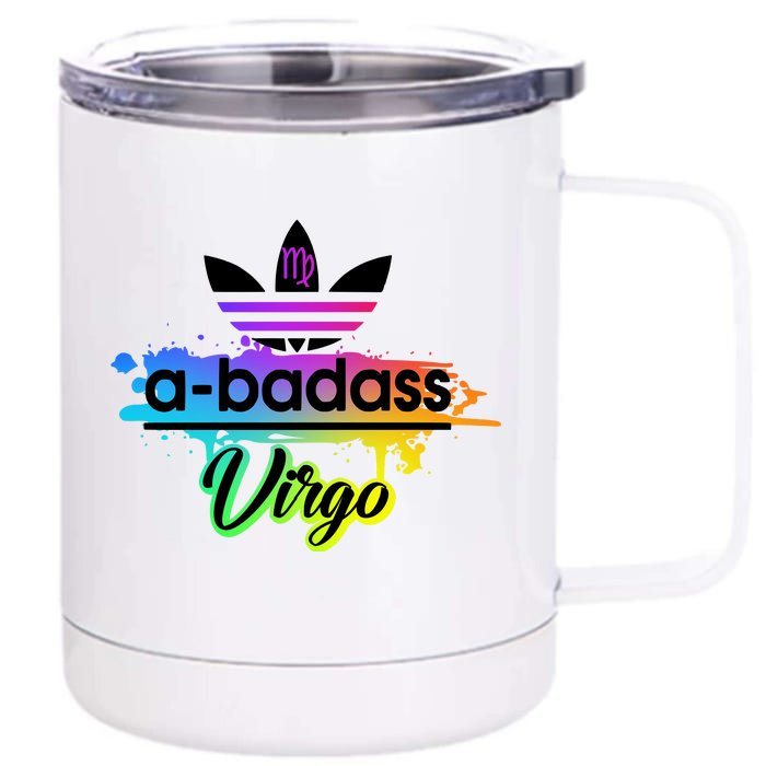 Cool Colorful Virgo Badass Zodiac Sign Front & Back 12oz Stainless Steel Tumbler Cup