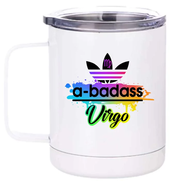 Cool Colorful Virgo Badass Zodiac Sign Front & Back 12oz Stainless Steel Tumbler Cup