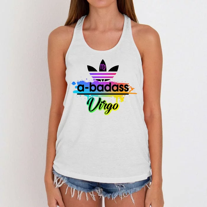 Cool Colorful Virgo Badass Zodiac Sign Women's Knotted Racerback Tank