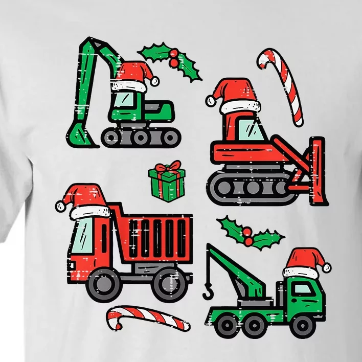 Christmas Construction Vehicles Truck Xmas Tall T-Shirt