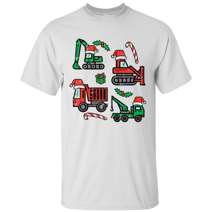 Christmas Construction Vehicles Truck Xmas Tall T-Shirt