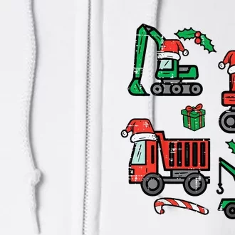 Christmas Construction Vehicles Truck Xmas Full Zip Hoodie