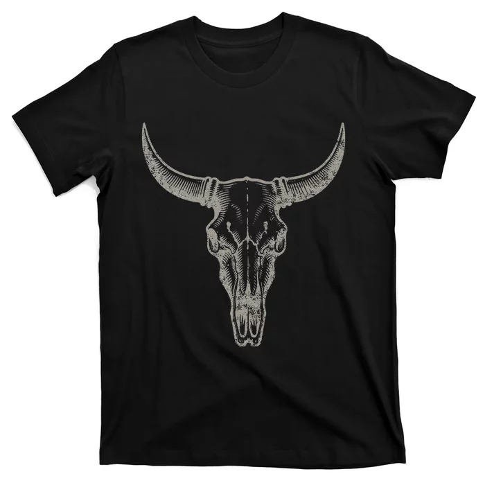 Cowgirl Cowboy Vintage Women Western Cow Skull T-Shirt