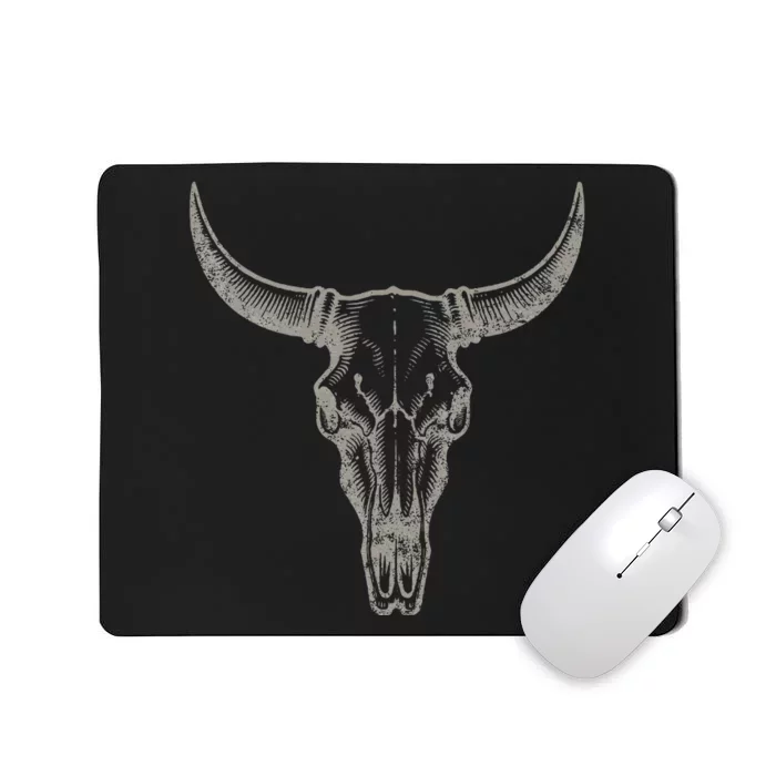 Cowgirl Cowboy Vintage Women Western Cow Skull Mousepad