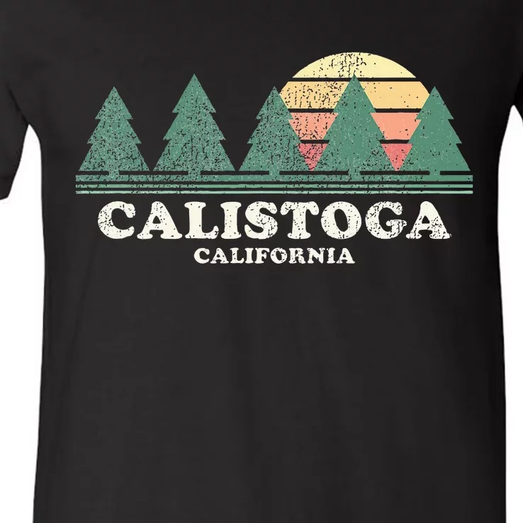 Calistoga Ca Vintage Retro 70s V-Neck T-Shirt