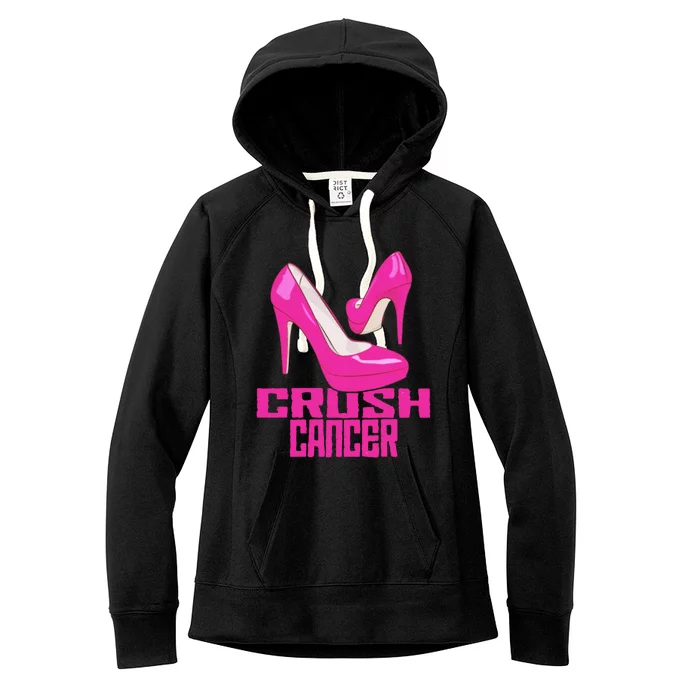 Crush Cancer With Pink Heels Women's Fleece Hoodie