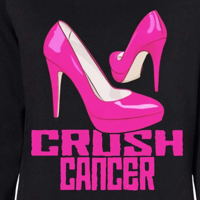 Crush Cancer With Pink Heels Womens California Wash Sweatshirt