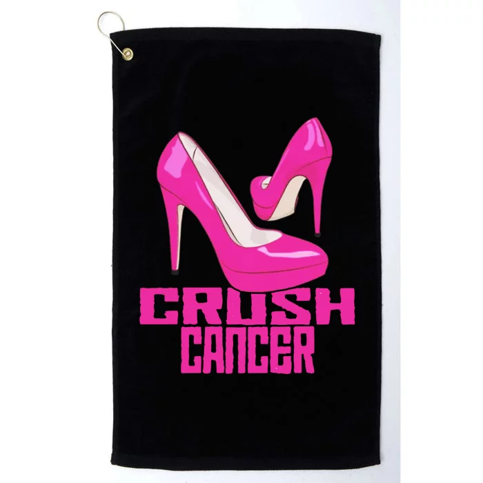 Crush Cancer With Pink Heels Platinum Collection Golf Towel