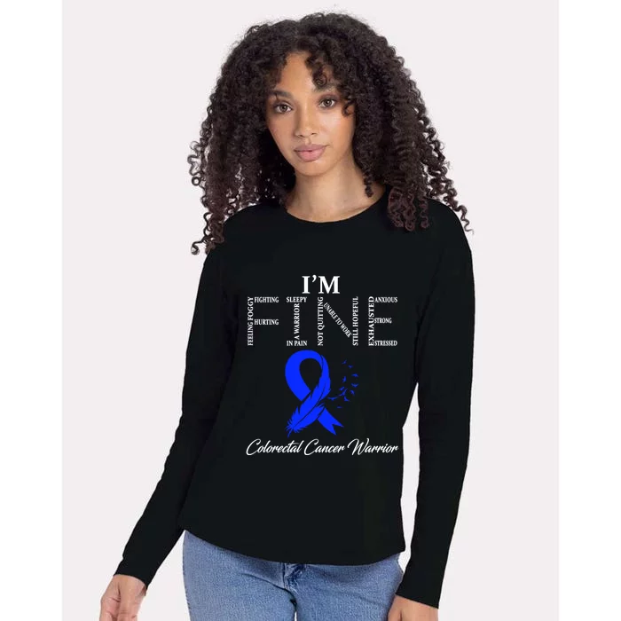 Colorectal Cancer Warrior I'm Fine Gift Womens Cotton Relaxed Long Sleeve T-Shirt