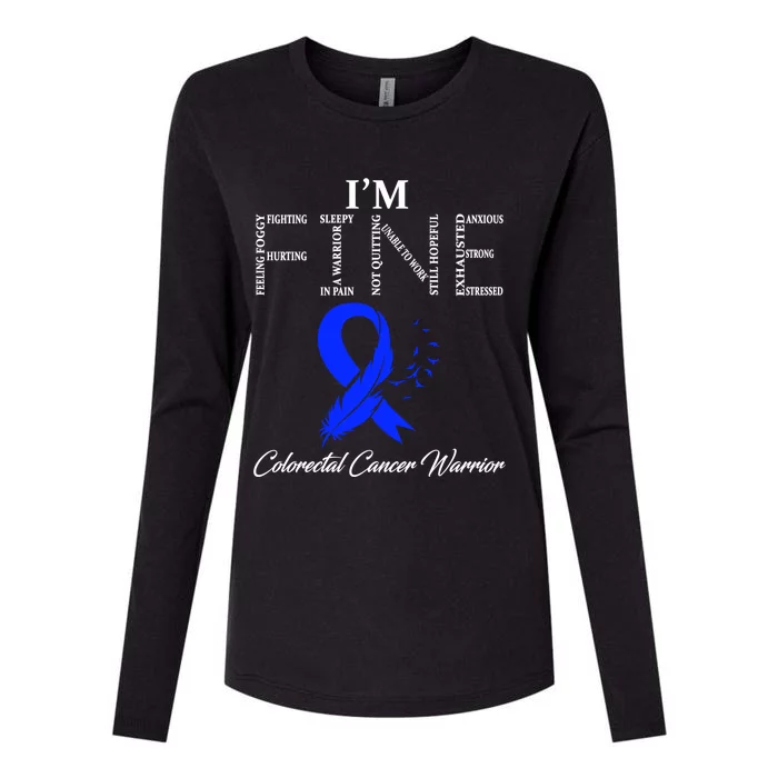 Colorectal Cancer Warrior I'm Fine Gift Womens Cotton Relaxed Long Sleeve T-Shirt