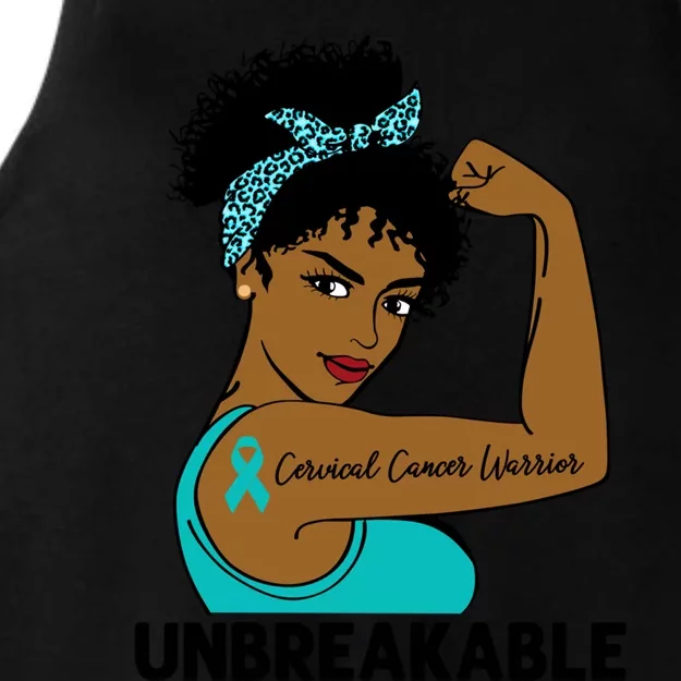 Cervical Cancer Warrior Black Unbreakable Awareness Meaningful Gift Ladies Tri-Blend Wicking Tank