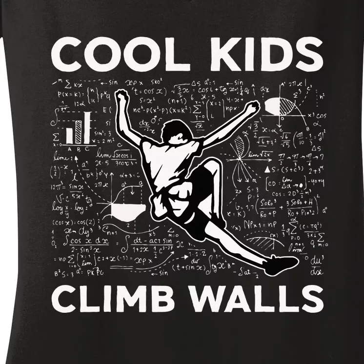 Cool Climb Walls Funny Rock Climbing Bouldering Women's V-Neck T-Shirt