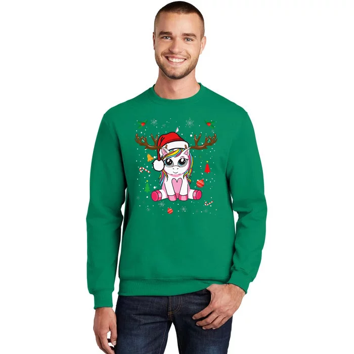 Cute Christmas Women Xmas Unicorn Deer Christmas Sweatshirt