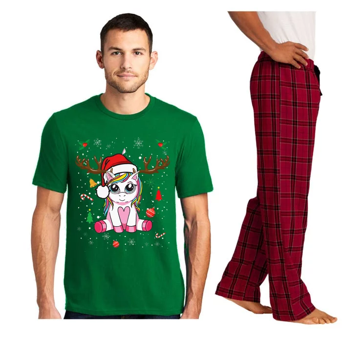 Cute Christmas Women Xmas Unicorn Deer Christmas Pajama Set