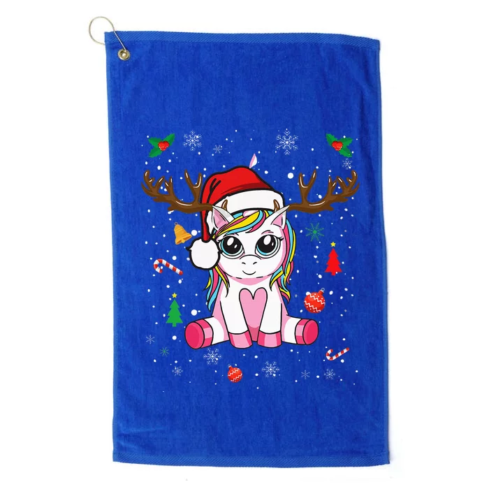 Cute Christmas Women Xmas Unicorn Deer Christmas Platinum Collection Golf Towel