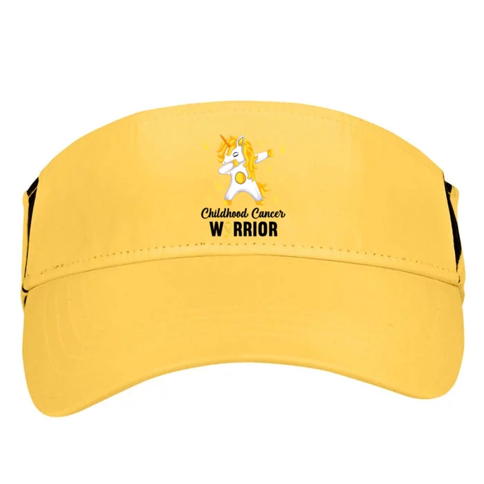 Childhood Cancer Warrior Unicorn We Wear Gold Adult Drive Performance Visor