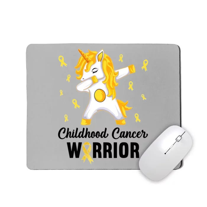 Childhood Cancer Warrior Unicorn We Wear Gold Mousepad