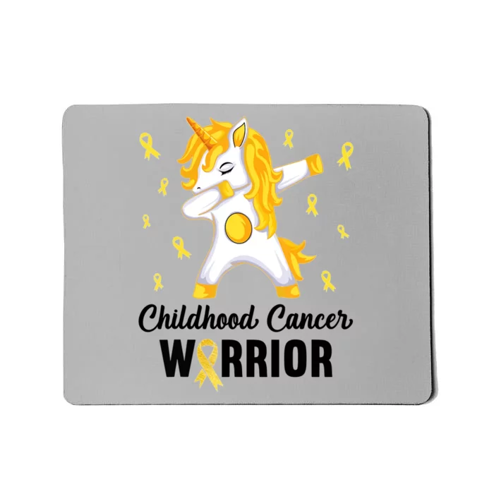 Childhood Cancer Warrior Unicorn We Wear Gold Mousepad