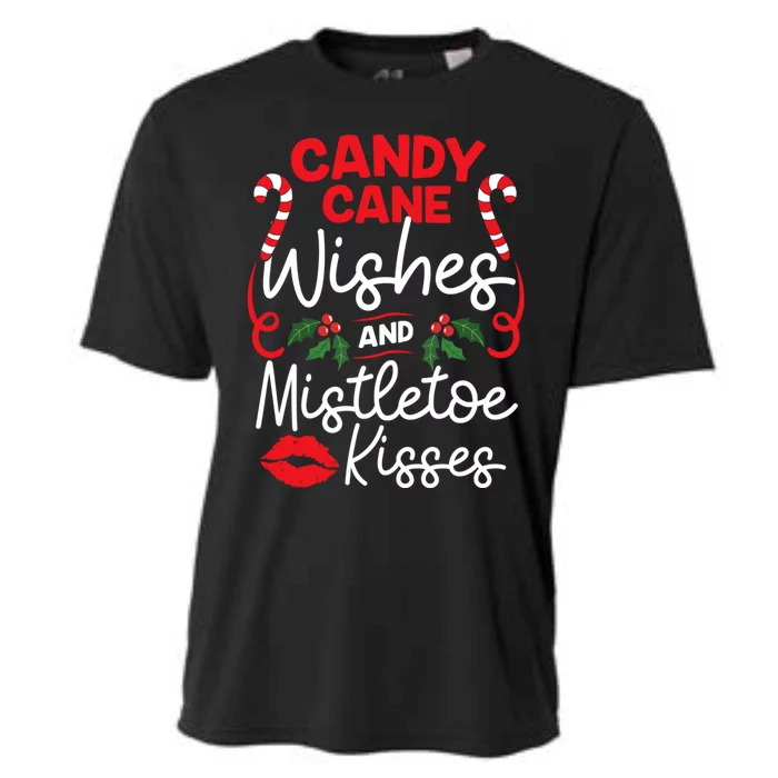 Candy Cane Wishes And Mistletoe Kisses Christmas Costume Cooling Performance Crew T-Shirt