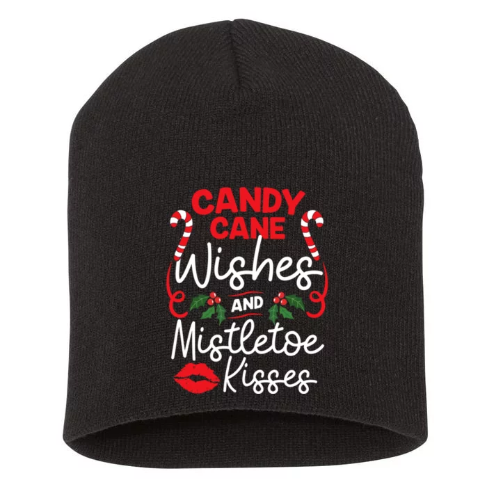 Candy Cane Wishes And Mistletoe Kisses Christmas Costume Short Acrylic Beanie