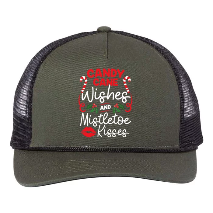 Candy Cane Wishes And Mistletoe Kisses Christmas Costume Retro Rope Trucker Hat Cap