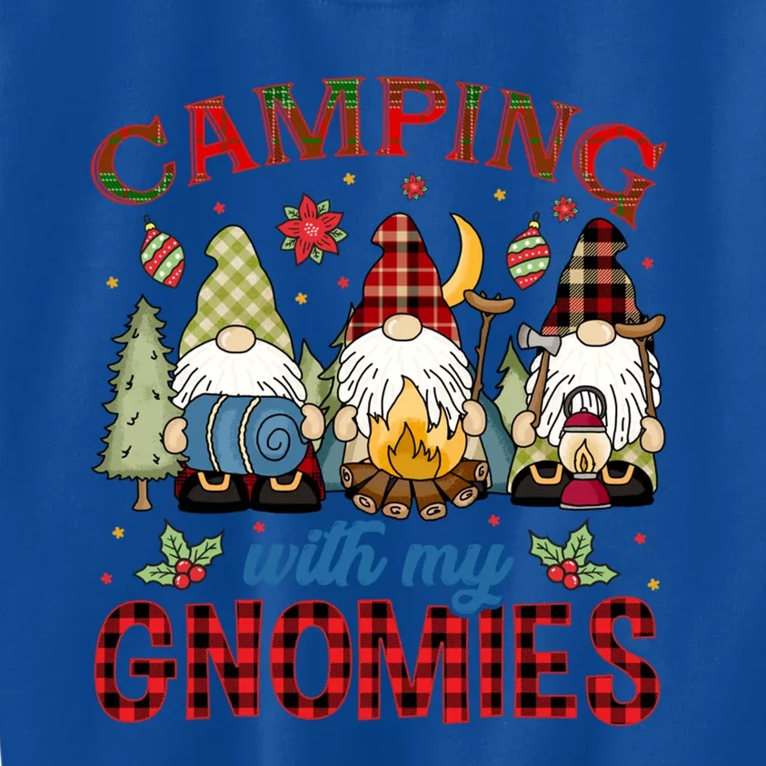 Christmas Camping With My Gnomies Camping Christmas Gift Kids Sweatshirt