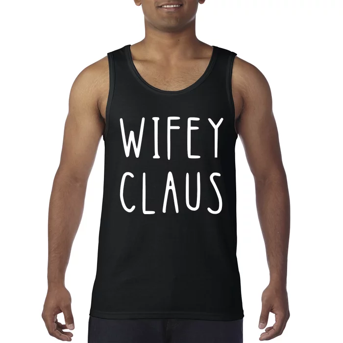 Christmas Couple Wifey Hubby Claus Matching Couple Matching With Him Tank Top