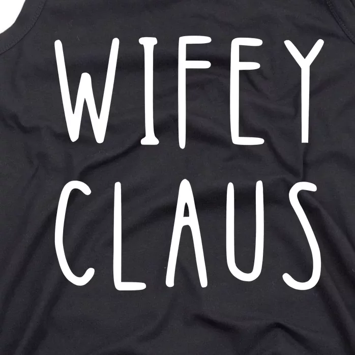 Christmas Couple Wifey Hubby Claus Matching Couple Matching With Him Tank Top