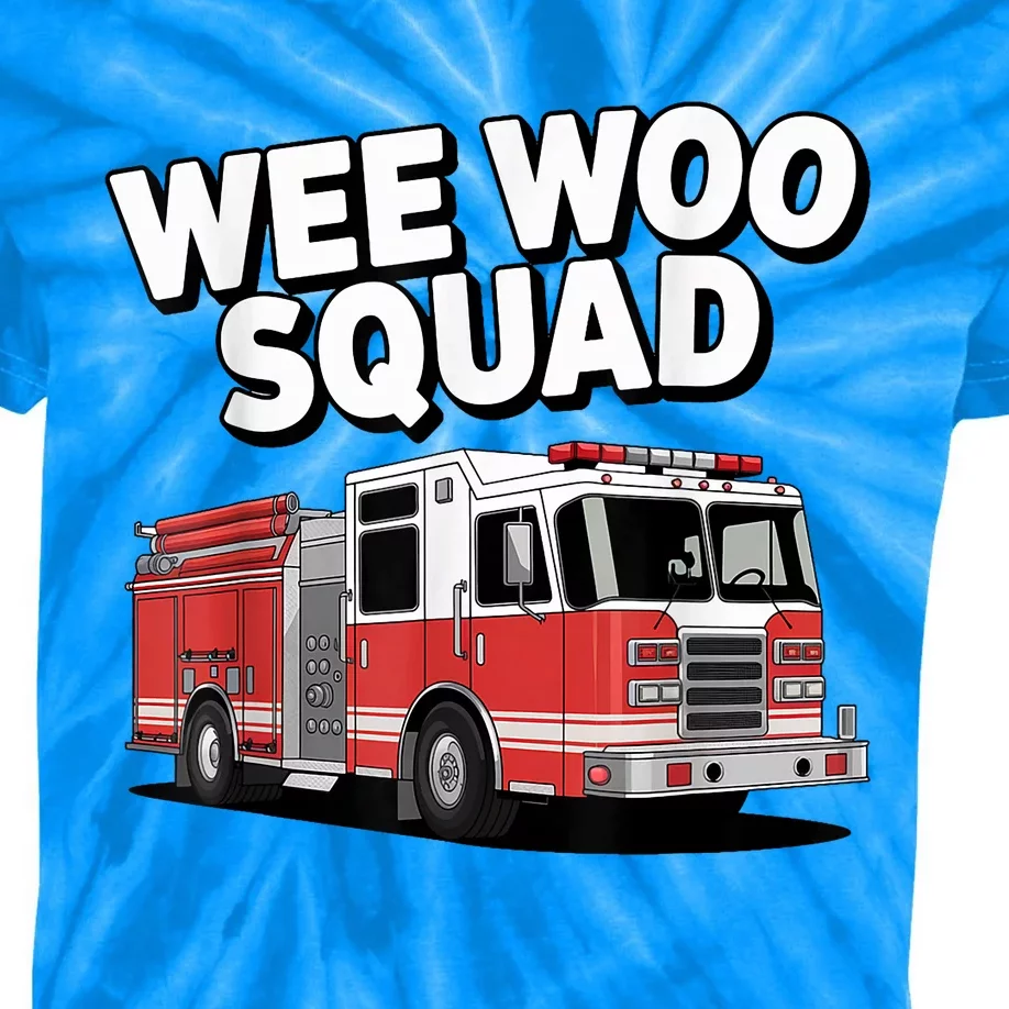 Cool Cute Wee Woo Squad Funny Firefighter Art Kids Tie-Dye T-Shirt