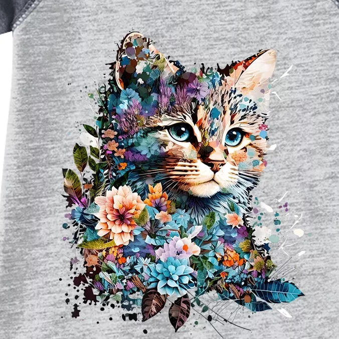 Cute Cat With Flowers Cat Garden Cats Kitty Wildflower Infant Baby Jersey Bodysuit