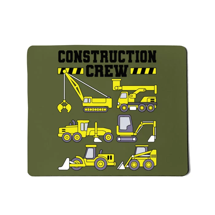 Construction Crew Worker Excavator Boy Girl Mousepad