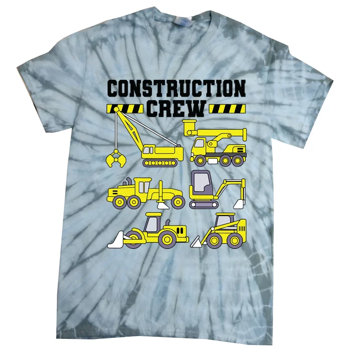 Construction Crew Worker Excavator Boy Girl Tie-Dye T-Shirt